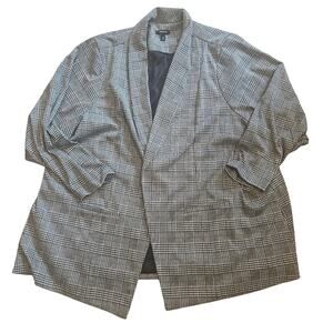Torrid Black White Houndstooth Double Knit Blazer sz 6 6X 30 Plus Size Business